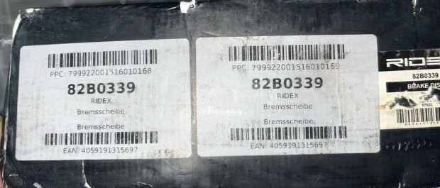 Ridex 82B0339 Első Féktárcsa készlet