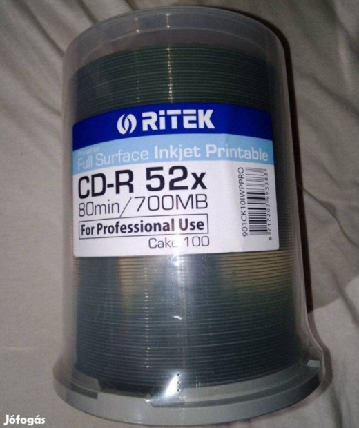 Ritek 901CK10-IW-Ppro CD-R, 700Mb, 52X nyomtathat 100db