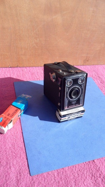 Ritka retr vintage kamera lencse Agfa Synchro Box 120 tekercses