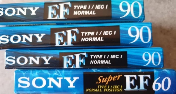Ritkább Sony Ef, Super Ef kazetta 4db. Slim kiadás japán