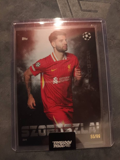 Ritkasg! Szoboszlai TTF Shadow 55/99 szmozott Topps Total Futball  