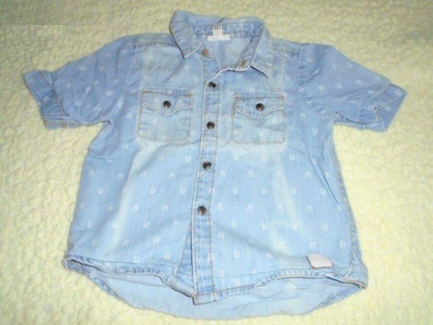 River Island kék rövid ujjú ing 9-12 hó (méret 80)