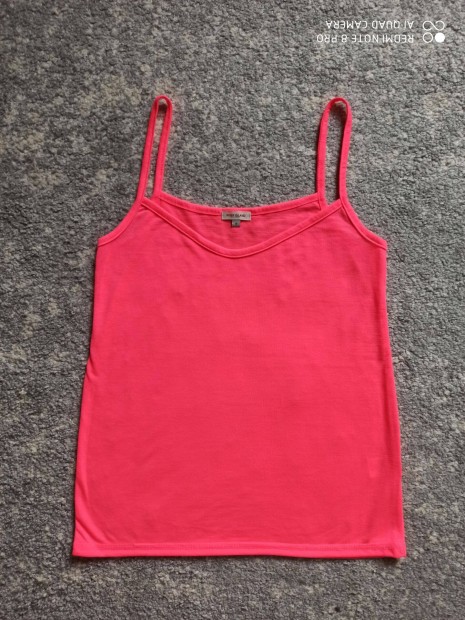River Island neon pink pántos top, felső 34-es