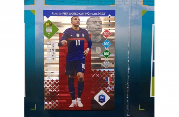 Road to FIFA World Cup Qatar 2022 Mbappé Top Master foci kártya