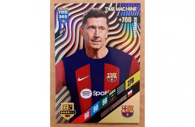 Robert Lewandowski Barcelona Time Machine focis krtya Panini 2024