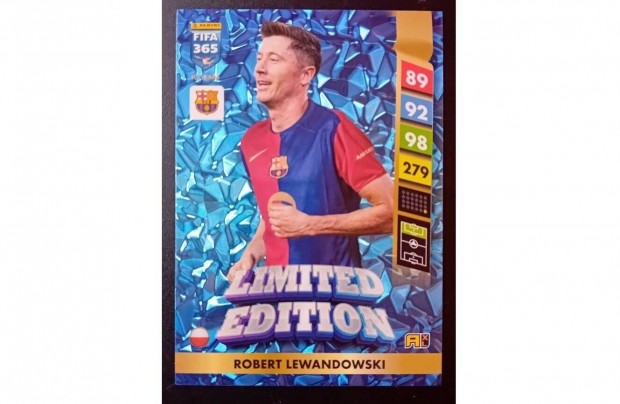 Robert Lewandowski Barcelona XXL focis krtya Panini FIFA 365: 2025