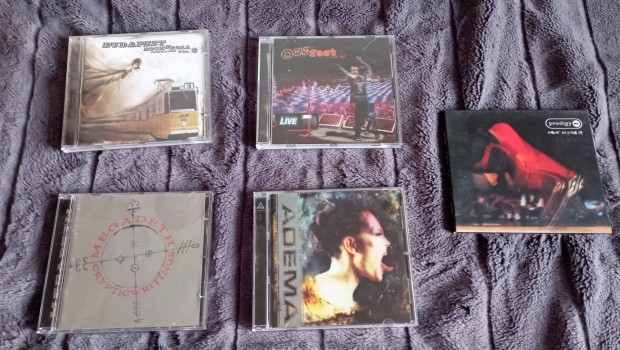 Rock,Metal cd-k,Ozzy,Adema,Megadeth,Prodigy,Budapest R&R 3-as