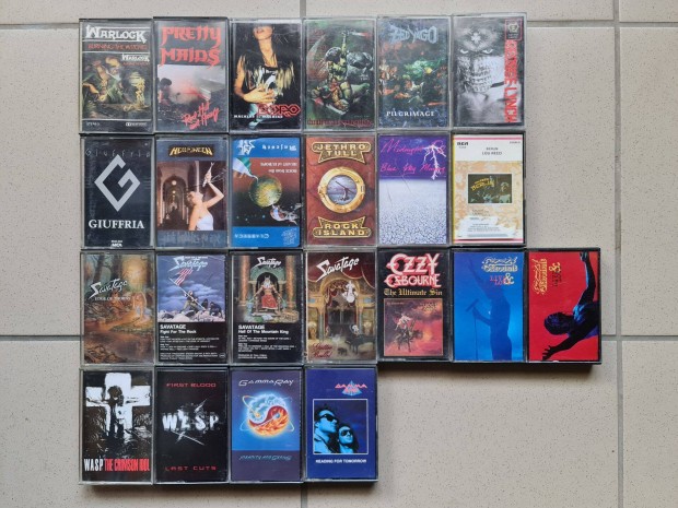 Rock metál kazettás magnó deck kazetta gyűjtemény 34 db