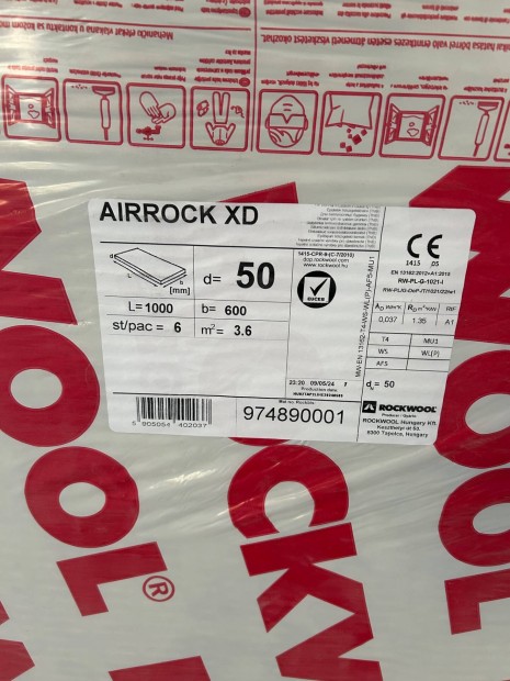 Rockwool Airrock XD 5 cm kzetgyapot hszigetel lemez