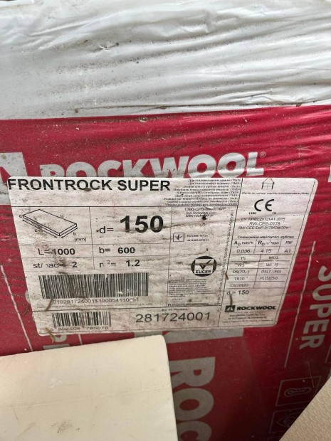 Rockwool Frontrock Super 15 cm kzetgyapot hszigetels 
