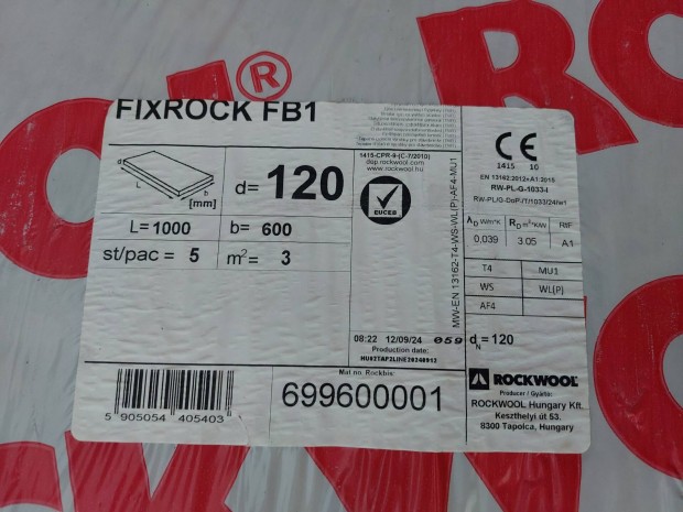 Rockwool szigetelés 120 (30m2), 20 (57m2), alukasír bitumen lemez!