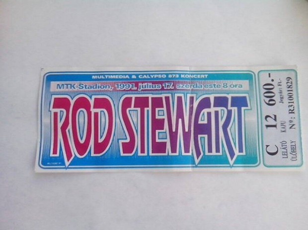 Rod Stewart relikvia jegy elad!