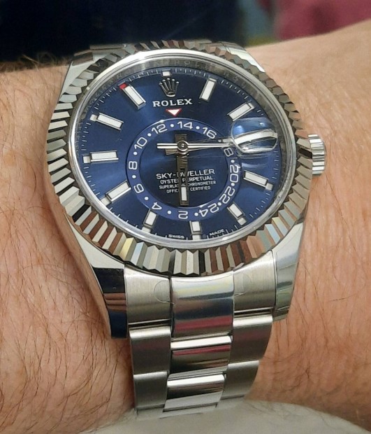 Rolex BLUE Sky-Dweller Full szett, j, mg flis