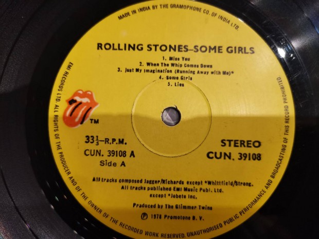 Rolling Stones bakelit lemez 2211