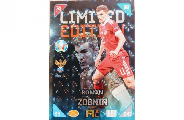 Roman Zobnin Oroszorszg Limited Edition focis krtya Panini Euro 2020