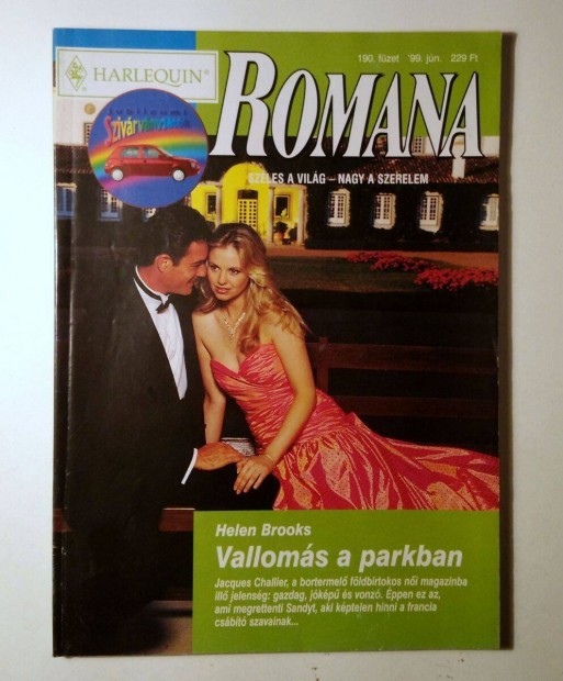 Romana 190. Valloms a Parkban (Helen Brooks) 1999 (6kp+tartalom)