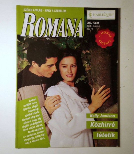 Romana 208. Kzhrr Ttetik (Kelly Jamison) 2000 (6kp+tartalom)