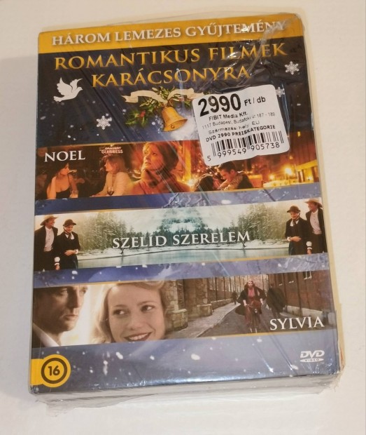 Romantikus filmek karcsonyra dszdobozban dvd 3 db