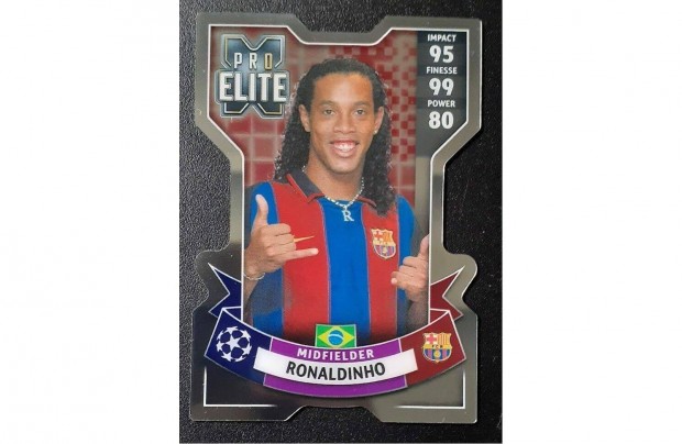 Ronaldinho Barcelona Chrome X Pro Elite focis krtya Match Attax Extra