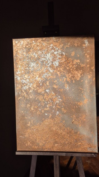 Rosegold ezst absztrakt festmny 50x70cm