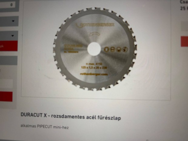 Rothenberger 125mm rozsdamentes acélhoz Új