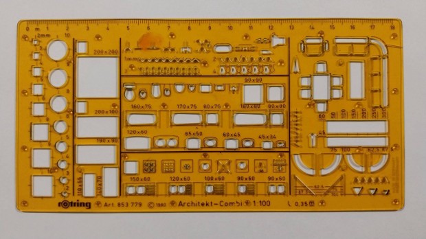 Rotring ptsz-kombi sablon M 1:100