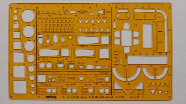 Rotring ptsz-kombi sablon M 1:50