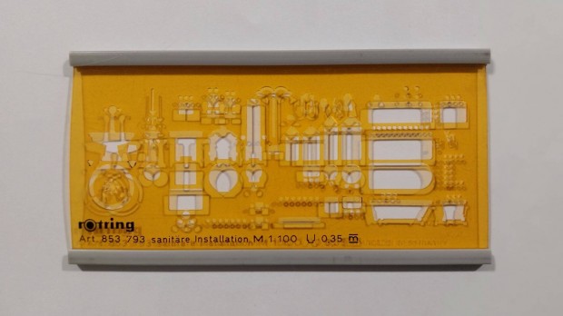 Rotring szaniter sablon M 1:100