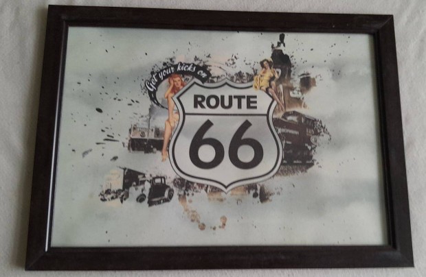 Route 66 keretezett dekorkp 20x30cm