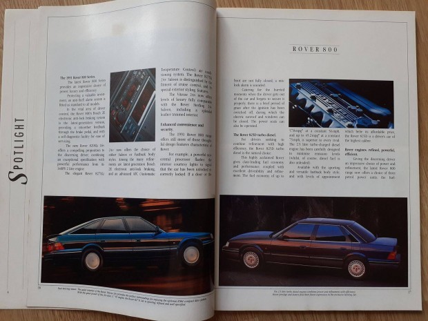 Rover Modellek prospektus - 1991, angol nyelv