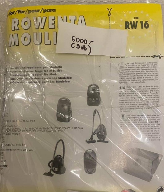 Rowenta, Moulinex RW16-os porzsk 9 db 