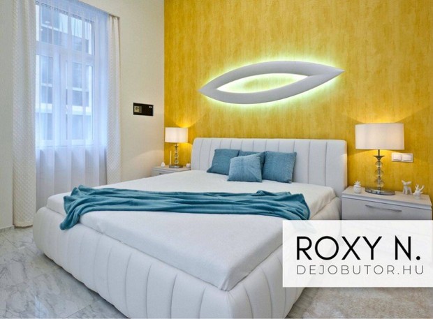 Roxy II. luxus ves franciagy bett + gynemtarts fehr 140x200 cm
