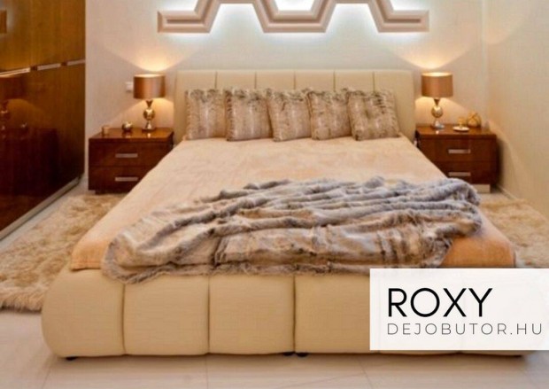 Roxy I. franciaágy ágyneműtartó rugós ágybetét 140x200 cm krém
