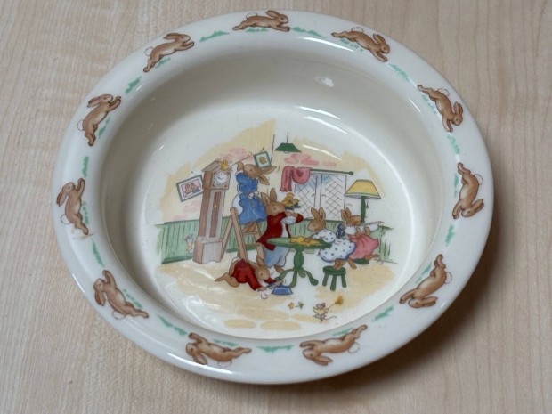 Royal Doulton bunnykins porcelán tányér, nyúl,nyuszi, mesetányér