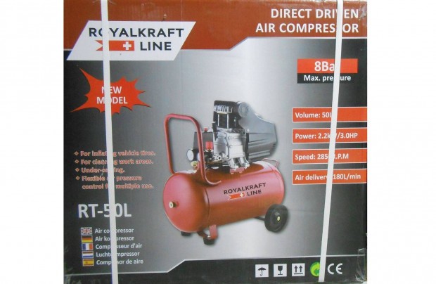 Royalkraft lgkompresszor kompresszor 50L / 8 bar / 2200W / 3LE