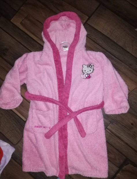 Rózsaszínű Hello Kitty plüss köntös, fürdőköpeny, fürdőköntös