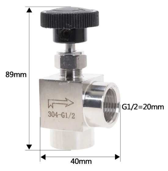 Rozsdamentes Csap Finomszablyzs 1/2"-os BB  Knyk (5729)