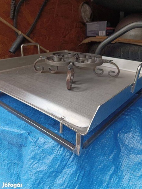 Rozsdamentes Nagy Rostlap 80x45cm pecsenyesütő grill hamburger sütő