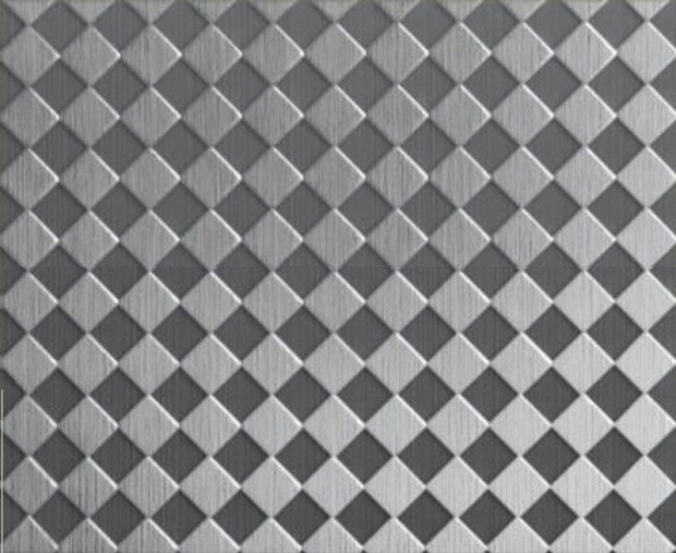 Rozsdamentes,nyomott mintás lemez, Gyémánt egyoldalas, 1250x2500 mm,