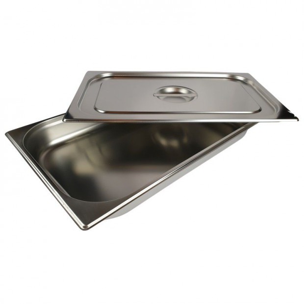 Rozsdamentes tepsi fed�vel 53cm hossz� 20cm m�ly