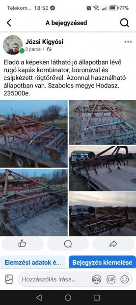 Rugo kapas kombinator elad� 