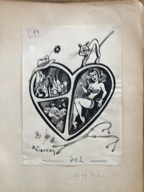 Ruszkay Gyrgy eredeti erotikus karikatra rajza a Szabad Szj c lapba