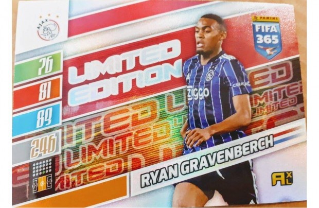 Ryan Gravenberch Ajax XXL Limited Edition focis krtya Panini 2022