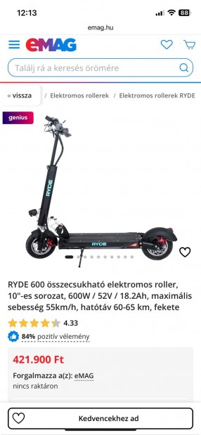 Ryde 600 elektromos roller