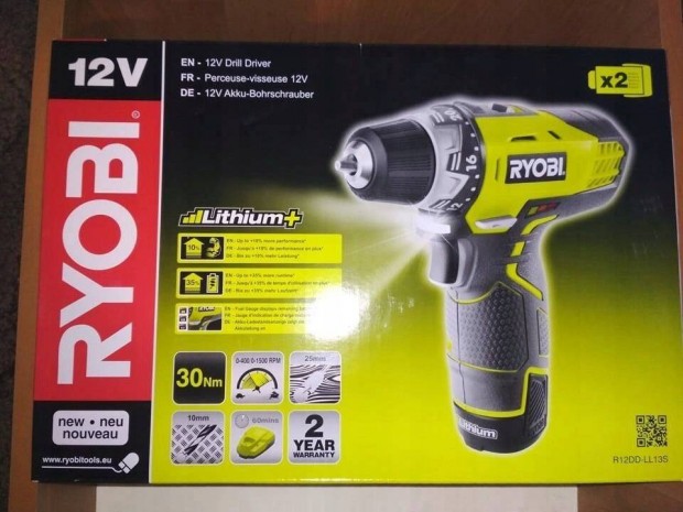 Ryobi R12DD-LL13S 12v akkus fr csavarbehajt 2akku, tlt, tska