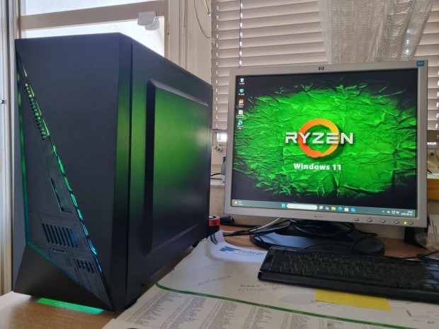 Ryzen5 gamer pc (12x4,1Ghz/16GB/8GB/SSD+HDD/W11)