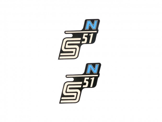 S51 N flia / matrica fekete-vilgoskk 2 db Simson S51N kszlkhez