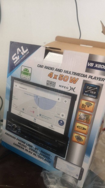 SAL VB x800 multimédiás autórádió 1 din 7" LCD 4 x 55W