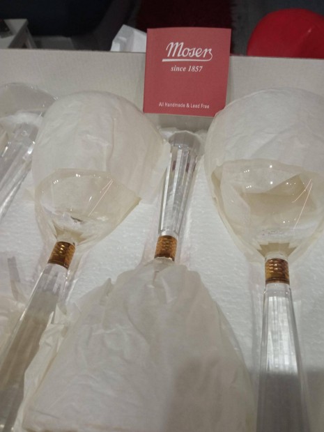 SET OF 6 Moser Crystal Casanova Wine Glasses