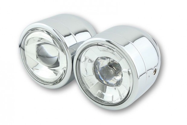 SHIN YO LED fényszóró iker króm oldalsó rögzítéssel
